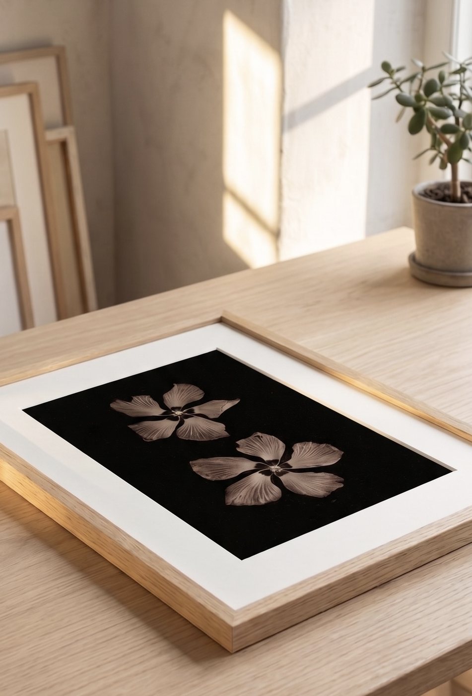 A4 fine art print in an oak frame